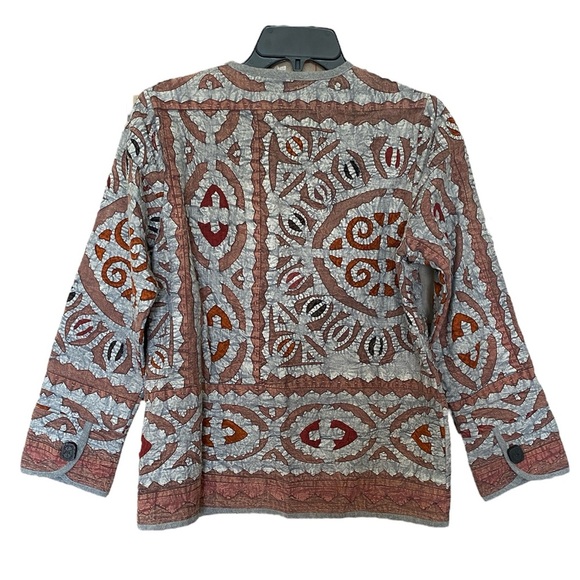 The Territory Ahead Quilted Jacket Artisan Cotton Western Wood Buttons Size XS - Picture 2 of 6